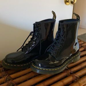 Dr Martens ‘1460’ black patent leather boots
